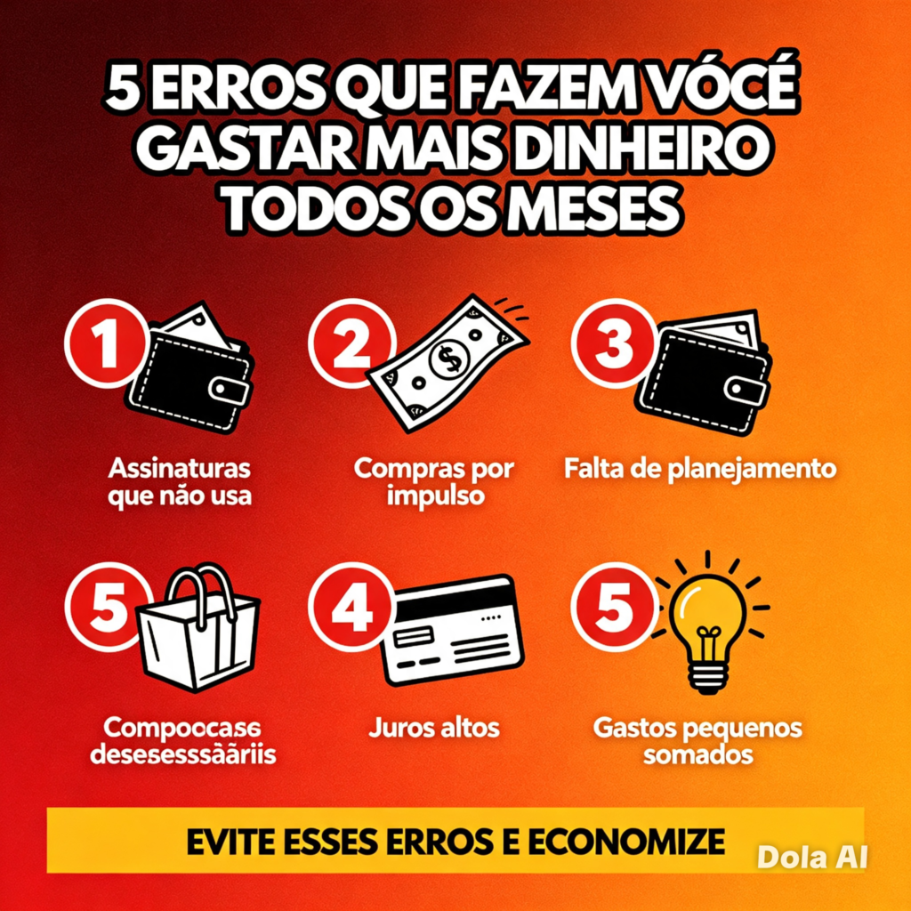 5 erros que fazem você gastar mais dinheiro todos os meses
