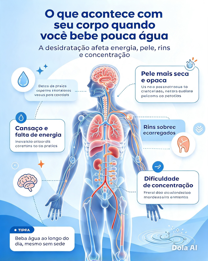 O que acontece com seu corpo quando você bebe pouca água